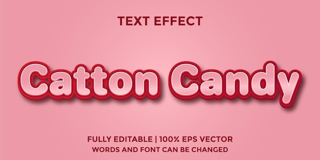 ベクトル catton candy の編集可能なテキスト効果テンプレート