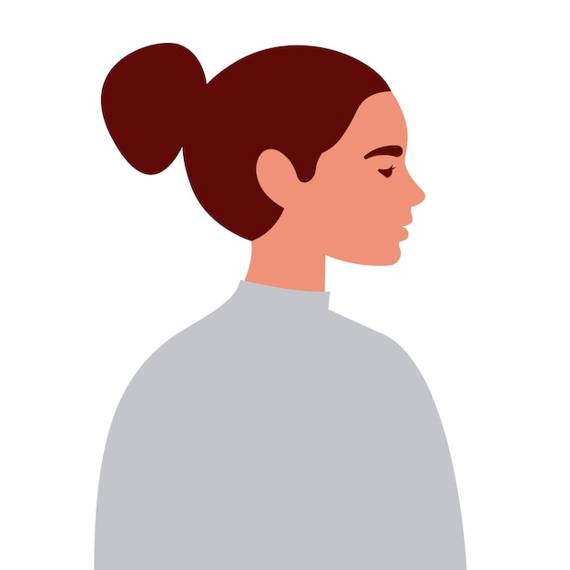 Caucasian woman profile vector