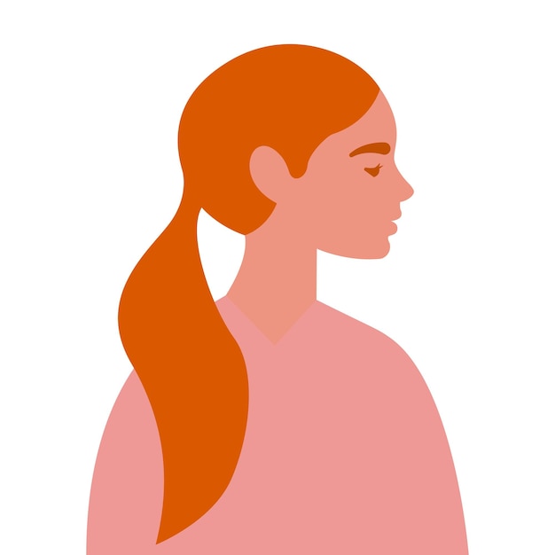 Caucasian woman profile vector