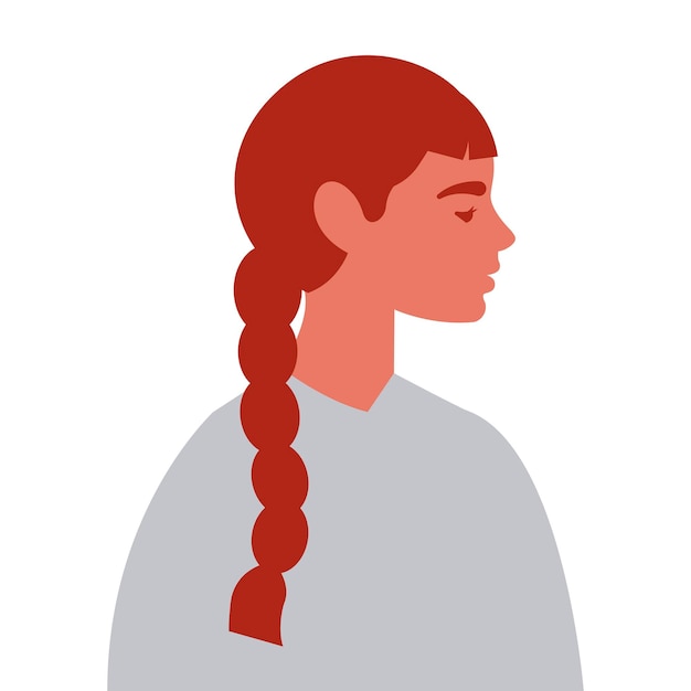 Caucasian woman profile vector