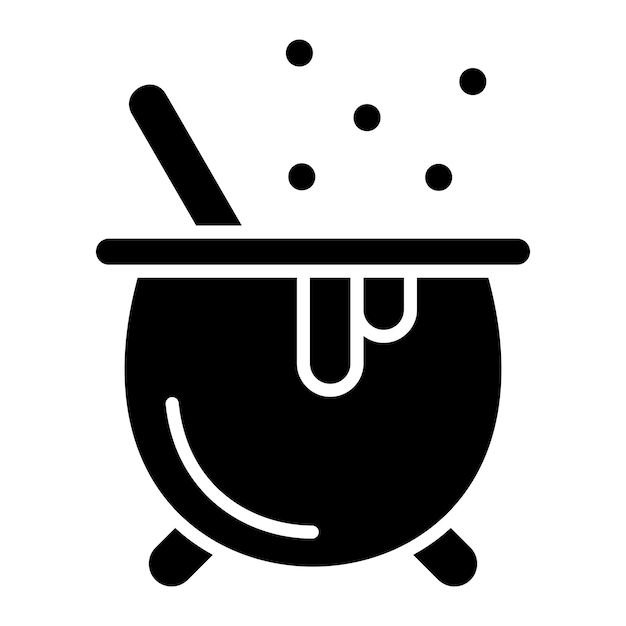 Cauldron Glyph Solid Black Illustratie