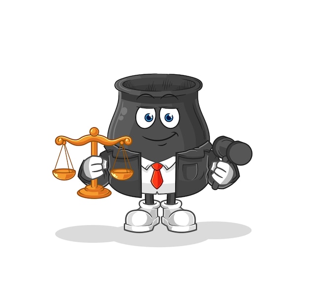 Cauldron lawyer cartoon cartoon mascot vector