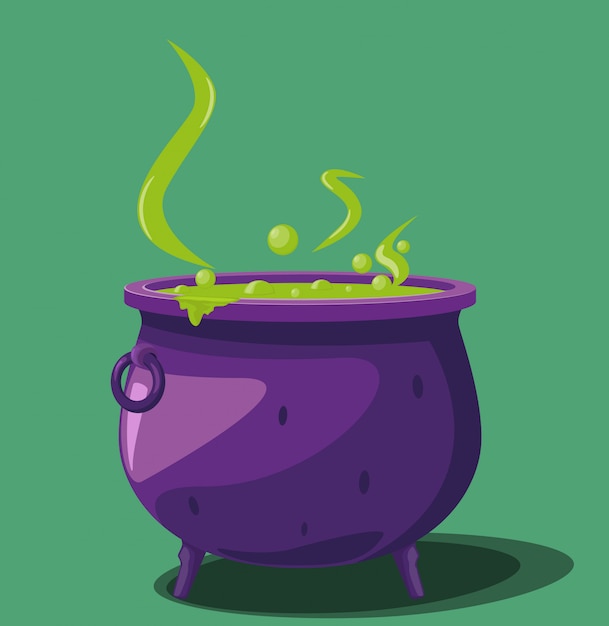 Vector cauldron with magical potion