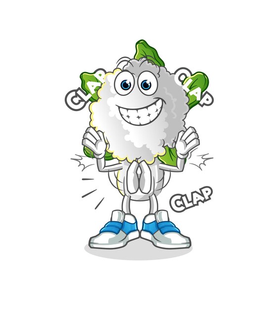 cauliflower head cartoon applause illustration character vector