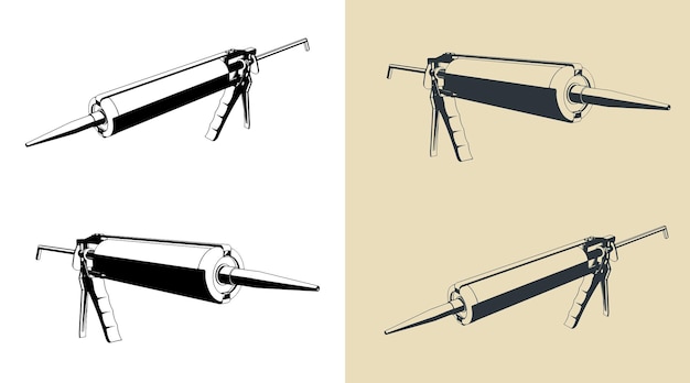 caulking gun illustrations