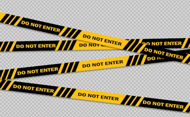 注意と危険ライン黒と黄色の警告警察テープ注意サインライン