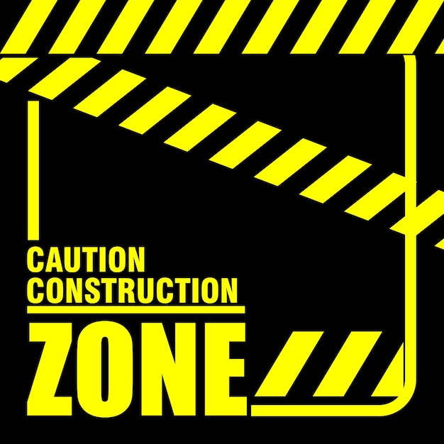 Vector caution, under construction background