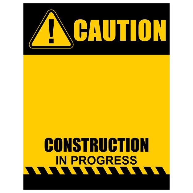 Caution construction in progress sign vector