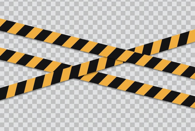 Vector caution and danger line. black and yellow warning, police tapes, attention, sign line.