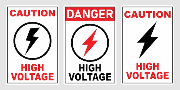 Caution danger lines high voltage electricity sign electrical printable poster sign template design