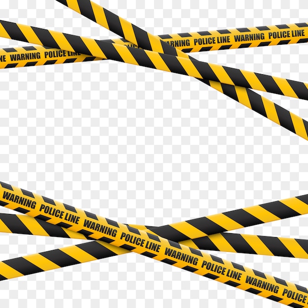 Vector caution lines isolated. warning tapes.