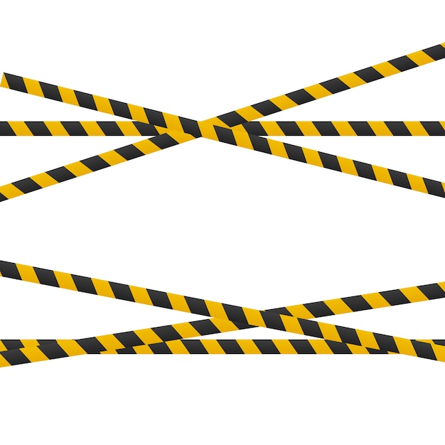 Caution lines isolated on white