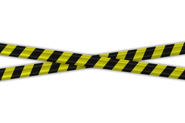 Caution police black and yellow striped borders