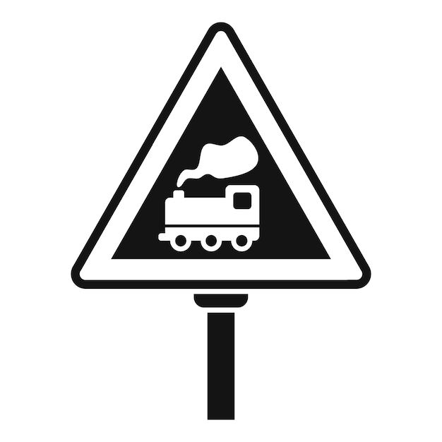 Вектор Осторожность железнодорожный дорожный знак икона простой вектор кроссин барьер