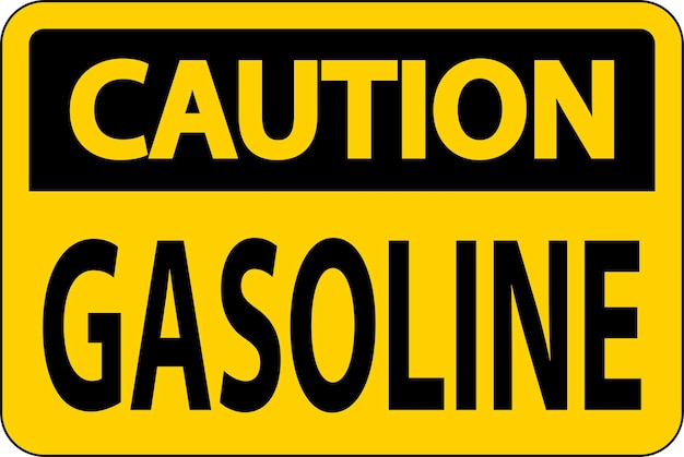 caution sign gasoline symbol on white background