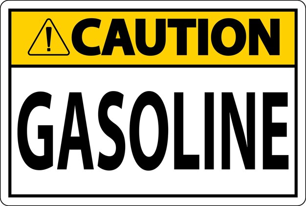 caution sign gasoline symbol on white background
