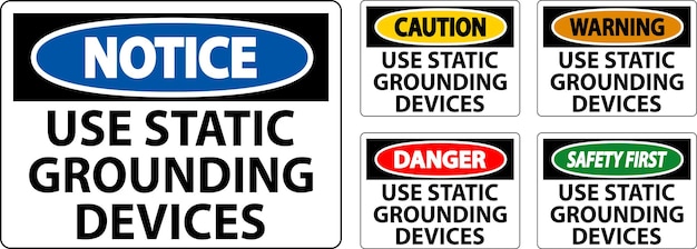 静的接地装置を使用する注意事項