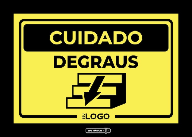 Vector caution stairs signs