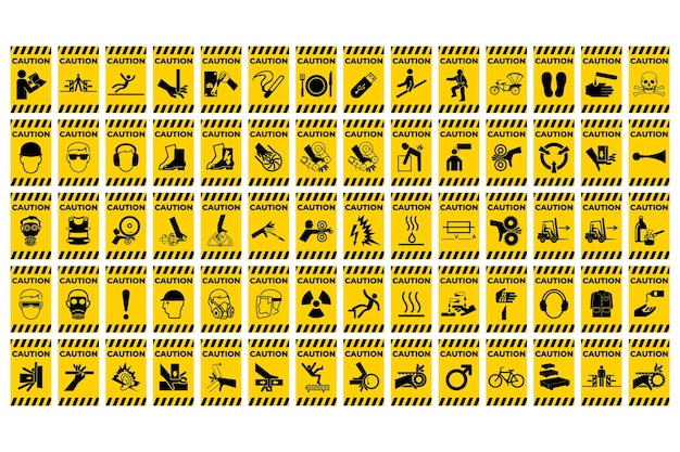 Vector caution symbol set