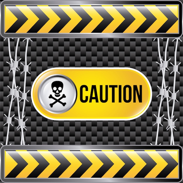 Vector caution tape over black background vector illustration