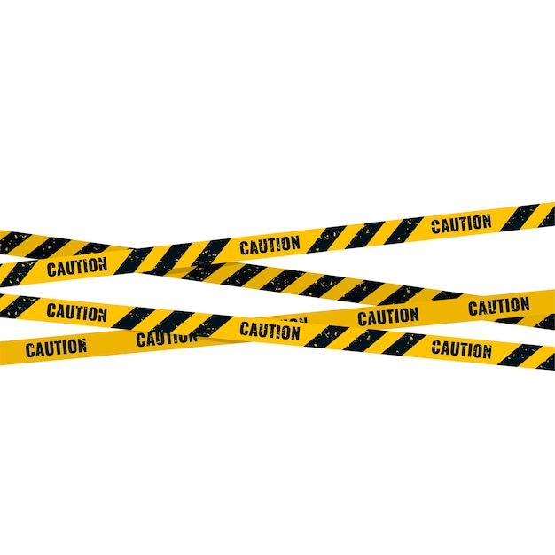 Vector caution tape. caution yellow warning lines isolated on white background