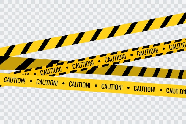 Vector caution tape stripe danger line police hazard do not cross yellow tape safety warning