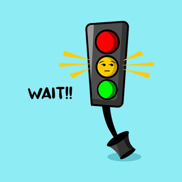 Caution traffic light vector illustration