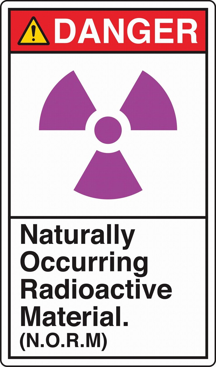 Vector caution warning danger naturally occurring radioactive material norm