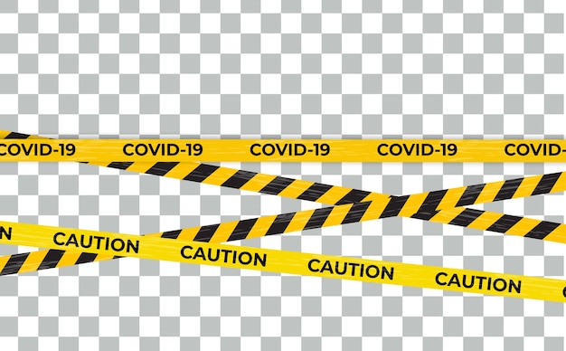 Caution warning lines on transparent background