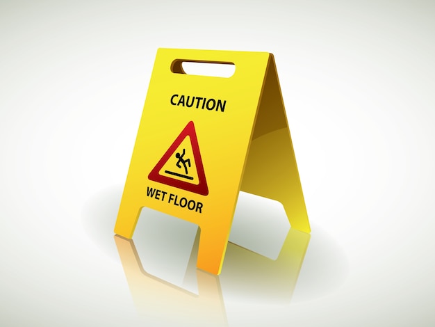Vector caution - wet floor sign