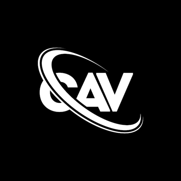 Vector cav logo cav letter cav letter logo ontwerp initialen cav logo gekoppeld aan cirkel en hoofdletters monogram logo cav typografie voor technologiebedrijf en vastgoedmerk