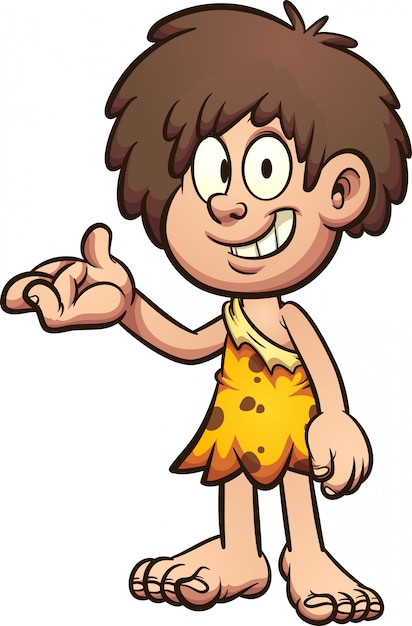 Vector cave boy