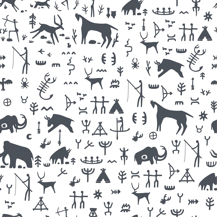Vector cave drawing pattern
