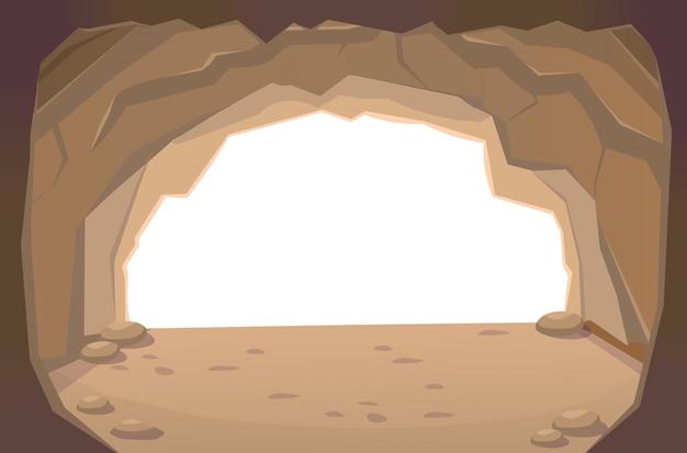 Grotta uscita dalla grotta illustrazione in stile cartone animato per giochi