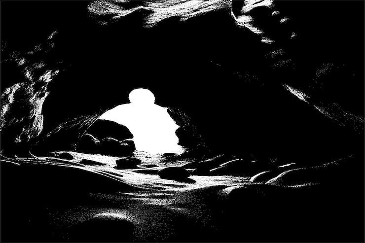 Vector cave grungy vector image overlay monochrome destressed background texture