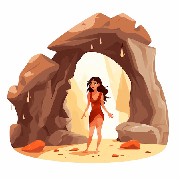 Vector cave woman