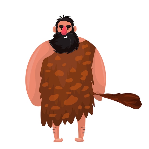 Vector caveman with tools