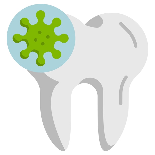 cavities are caused by bacteria concept Streptococcus mutans vector icon design Dentistry symbol