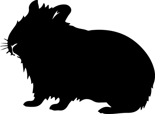 Vector cavy black silhouette with transparent background