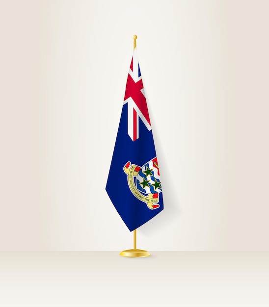 Cayman Islands flag on a flag stand