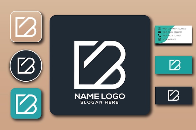 CB monogram logo template color editable