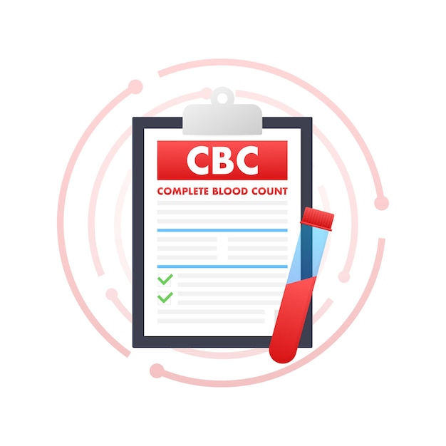 Vector cbc complete blood count health care blood test vector stock illustration