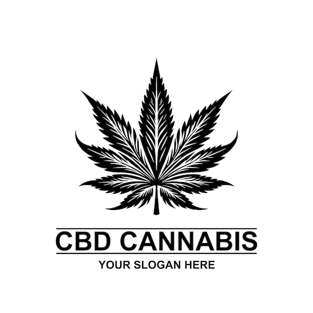 Vector cbd cannabis leaf logo