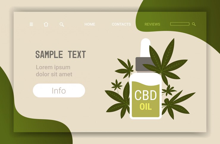 Вектор cbd конопляное масло, извлеченное из растения марихуаны медицинская конопля друд концепция потребления горизонтальное копирование пространство
