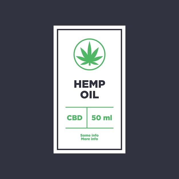 CBD Hemp oil label concept....