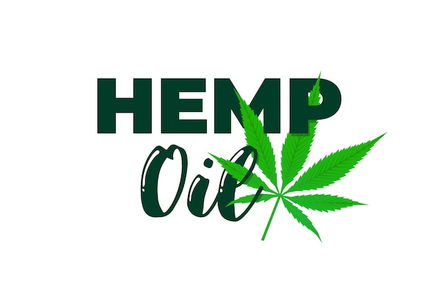 Cbd hemp oil medical cannabis symbol marijuana leaf extract natural product sign design template