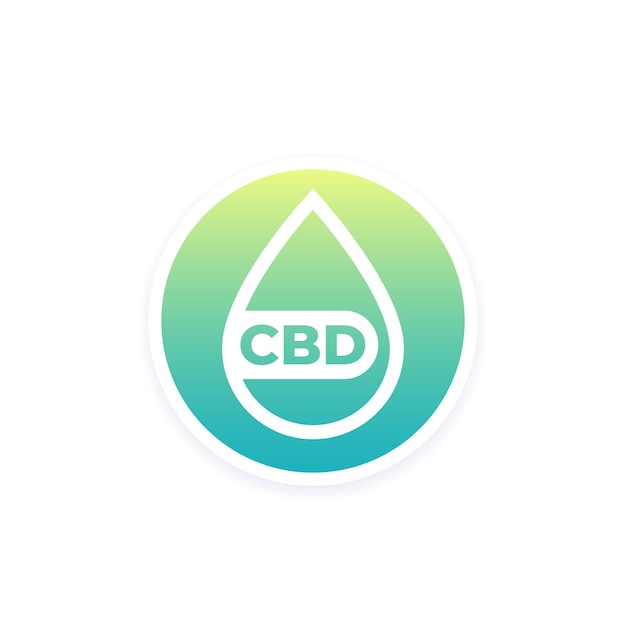 Cbd oil drop round icon