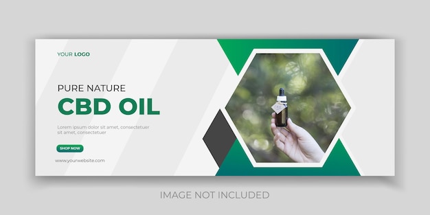 CBD oil facebook cover photo template design