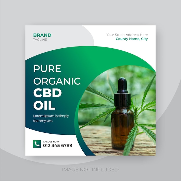 Cbd oil social media post banner template