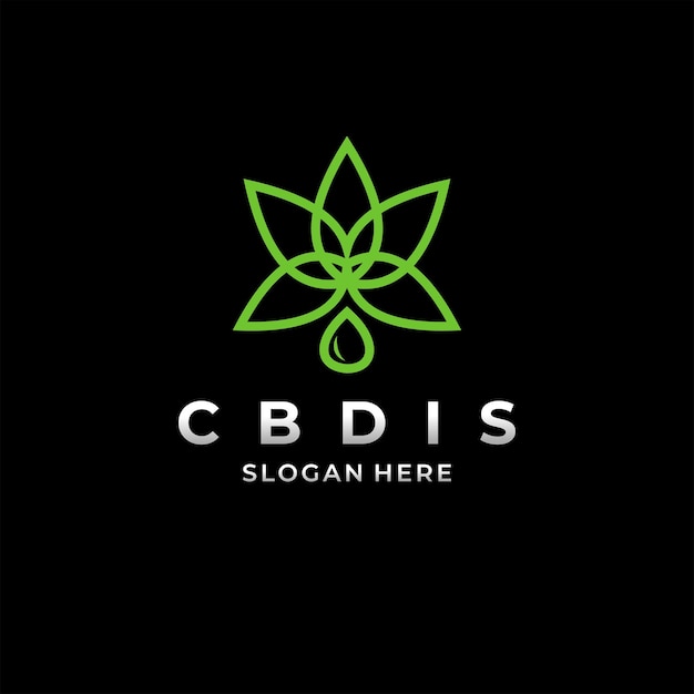 CBD olie logo vector lijn kunst